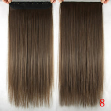 Load image into Gallery viewer, Soowee 60cm Long Straight Women Clip in Hair Extensions Black Brown High Tempreture Synthetic Hair Piece
