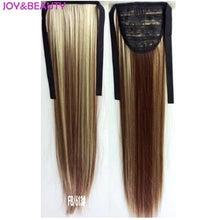 Load image into Gallery viewer, JOY&amp;BEAUTY Hair Synthetic High Temperature Fiber Hair Long Straight Ponytail Clip In Pony Tail Hair Extensions 24" 20 colors