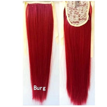 Load image into Gallery viewer, JOY&amp;BEAUTY Hair Synthetic High Temperature Fiber Hair Long Straight Ponytail Clip In Pony Tail Hair Extensions 24" 20 colors