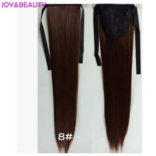Load image into Gallery viewer, JOY&amp;BEAUTY Hair Synthetic High Temperature Fiber Hair Long Straight Ponytail Clip In Pony Tail Hair Extensions 24" 20 colors