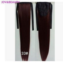 Load image into Gallery viewer, JOY&amp;BEAUTY Hair Synthetic High Temperature Fiber Hair Long Straight Ponytail Clip In Pony Tail Hair Extensions 24" 20 colors