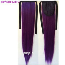 Load image into Gallery viewer, JOY&amp;BEAUTY Hair Synthetic High Temperature Fiber Hair Long Straight Ponytail Clip In Pony Tail Hair Extensions 24" 20 colors