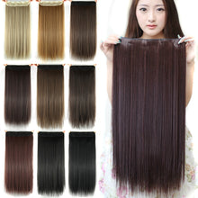 Load image into Gallery viewer, Soowee 60cm Long Straight Women Clip in Hair Extensions Black Brown High Tempreture Synthetic Hair Piece