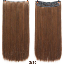 Load image into Gallery viewer, SHANGKE Hair 24'' Long Straight Women Clip in Hair Extensions Black Brown High Tempreture Synthetic Hair Piece