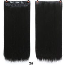 Load image into Gallery viewer, SHANGKE Hair 24'' Long Straight Women Clip in Hair Extensions Black Brown High Tempreture Synthetic Hair Piece