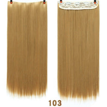 Load image into Gallery viewer, SHANGKE Hair 24'' Long Straight Women Clip in Hair Extensions Black Brown High Tempreture Synthetic Hair Piece