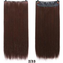 Load image into Gallery viewer, SHANGKE Hair 24'' Long Straight Women Clip in Hair Extensions Black Brown High Tempreture Synthetic Hair Piece