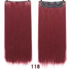 Load image into Gallery viewer, SHANGKE Hair 24'' Long Straight Women Clip in Hair Extensions Black Brown High Tempreture Synthetic Hair Piece