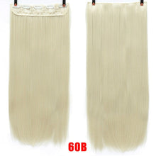 Load image into Gallery viewer, SHANGKE Hair 24'' Long Straight Women Clip in Hair Extensions Black Brown High Tempreture Synthetic Hair Piece