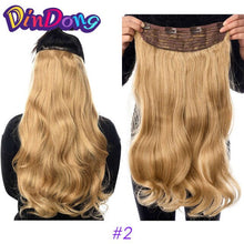 Load image into Gallery viewer, DinDong Clip in Hair Extensions Synthetic Wavy 24 inch 190G Premium Heat Resistant Hair 613# Blonde Brown 19 Colors Available