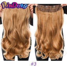 Load image into Gallery viewer, DinDong Clip in Hair Extensions Synthetic Wavy 24 inch 190G Premium Heat Resistant Hair 613# Blonde Brown 19 Colors Available