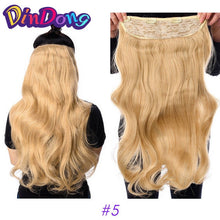 Load image into Gallery viewer, DinDong Clip in Hair Extensions Synthetic Wavy 24 inch 190G Premium Heat Resistant Hair 613# Blonde Brown 19 Colors Available