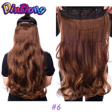Load image into Gallery viewer, DinDong Clip in Hair Extensions Synthetic Wavy 24 inch 190G Premium Heat Resistant Hair 613# Blonde Brown 19 Colors Available