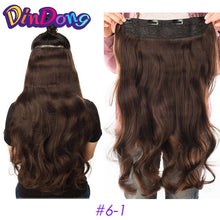 Load image into Gallery viewer, DinDong Clip in Hair Extensions Synthetic Wavy 24 inch 190G Premium Heat Resistant Hair 613# Blonde Brown 19 Colors Available
