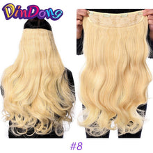 Load image into Gallery viewer, DinDong Clip in Hair Extensions Synthetic Wavy 24 inch 190G Premium Heat Resistant Hair 613# Blonde Brown 19 Colors Available