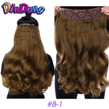 Load image into Gallery viewer, DinDong Clip in Hair Extensions Synthetic Wavy 24 inch 190G Premium Heat Resistant Hair 613# Blonde Brown 19 Colors Available