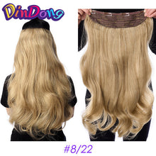 Load image into Gallery viewer, DinDong Clip in Hair Extensions Synthetic Wavy 24 inch 190G Premium Heat Resistant Hair 613# Blonde Brown 19 Colors Available