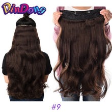 Load image into Gallery viewer, DinDong Clip in Hair Extensions Synthetic Wavy 24 inch 190G Premium Heat Resistant Hair 613# Blonde Brown 19 Colors Available