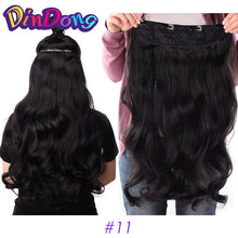 Load image into Gallery viewer, DinDong Clip in Hair Extensions Synthetic Wavy 24 inch 190G Premium Heat Resistant Hair 613# Blonde Brown 19 Colors Available