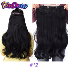 Load image into Gallery viewer, DinDong Clip in Hair Extensions Synthetic Wavy 24 inch 190G Premium Heat Resistant Hair 613# Blonde Brown 19 Colors Available