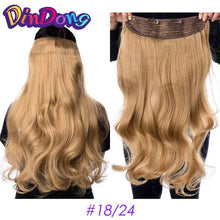 Load image into Gallery viewer, DinDong Clip in Hair Extensions Synthetic Wavy 24 inch 190G Premium Heat Resistant Hair 613# Blonde Brown 19 Colors Available