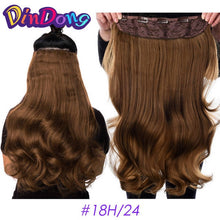 Load image into Gallery viewer, DinDong Clip in Hair Extensions Synthetic Wavy 24 inch 190G Premium Heat Resistant Hair 613# Blonde Brown 19 Colors Available