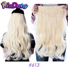 Load image into Gallery viewer, DinDong Clip in Hair Extensions Synthetic Wavy 24 inch 190G Premium Heat Resistant Hair 613# Blonde Brown 19 Colors Available