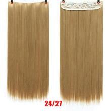 Load image into Gallery viewer, SHANGKE Hair 24'' Long Straight Women Clip in Hair Extensions Black Brown High Tempreture Synthetic Hair Piece
