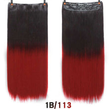 Load image into Gallery viewer, SHANGKE Hair 24'' Long Straight Women Clip in Hair Extensions Black Brown High Tempreture Synthetic Hair Piece