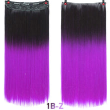 Load image into Gallery viewer, SHANGKE Hair 24'' Long Straight Women Clip in Hair Extensions Black Brown High Tempreture Synthetic Hair Piece