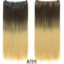 Load image into Gallery viewer, SHANGKE Hair 24'' Long Straight Women Clip in Hair Extensions Black Brown High Tempreture Synthetic Hair Piece