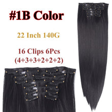 Load image into Gallery viewer, Alileader 6Pcs/Set 22" Hairpiece 140G Straight 16 Clips In False Styling Hair Synthetic Clip In Hair Extensions Heat Resistant