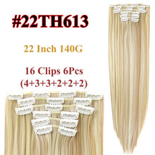 Load image into Gallery viewer, Alileader 6Pcs/Set 22" Hairpiece 140G Straight 16 Clips In False Styling Hair Synthetic Clip In Hair Extensions Heat Resistant