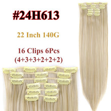 Load image into Gallery viewer, Alileader 6Pcs/Set 22" Hairpiece 140G Straight 16 Clips In False Styling Hair Synthetic Clip In Hair Extensions Heat Resistant