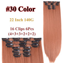 Load image into Gallery viewer, Alileader 6Pcs/Set 22" Hairpiece 140G Straight 16 Clips In False Styling Hair Synthetic Clip In Hair Extensions Heat Resistant
