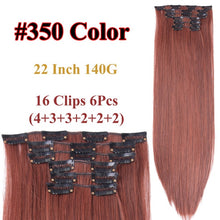 Load image into Gallery viewer, Alileader 6Pcs/Set 22" Hairpiece 140G Straight 16 Clips In False Styling Hair Synthetic Clip In Hair Extensions Heat Resistant