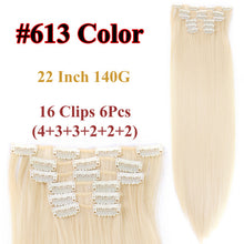 Load image into Gallery viewer, Alileader 6Pcs/Set 22" Hairpiece 140G Straight 16 Clips In False Styling Hair Synthetic Clip In Hair Extensions Heat Resistant