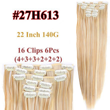Load image into Gallery viewer, Alileader 6Pcs/Set 22" Hairpiece 140G Straight 16 Clips In False Styling Hair Synthetic Clip In Hair Extensions Heat Resistant
