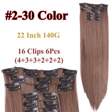 Load image into Gallery viewer, Alileader 6Pcs/Set 22" Hairpiece 140G Straight 16 Clips In False Styling Hair Synthetic Clip In Hair Extensions Heat Resistant