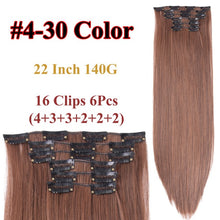 Load image into Gallery viewer, Alileader 6Pcs/Set 22" Hairpiece 140G Straight 16 Clips In False Styling Hair Synthetic Clip In Hair Extensions Heat Resistant