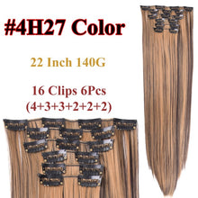 Load image into Gallery viewer, Alileader 6Pcs/Set 22" Hairpiece 140G Straight 16 Clips In False Styling Hair Synthetic Clip In Hair Extensions Heat Resistant