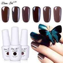 Load image into Gallery viewer, Beau Gel 8ml Coffee Brown Series Nail Polish Soak Off Esmaltes Permanentes De UV LED Gel Nail Polish Vernis Ongle Gel Varnishes