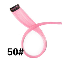 Load image into Gallery viewer, AliLeader Made 57 Colors 50CM Single Clip In One Piece Hair Extensions Synthetic Long Straight Ombre Grey Red Rainbow Hair Piece