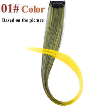 Load image into Gallery viewer, AliLeader Made 57 Colors 50CM Single Clip In One Piece Hair Extensions Synthetic Long Straight Ombre Grey Red Rainbow Hair Piece