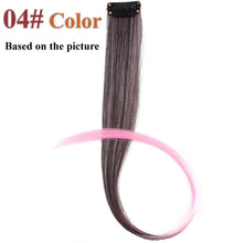 Load image into Gallery viewer, AliLeader Made 57 Colors 50CM Single Clip In One Piece Hair Extensions Synthetic Long Straight Ombre Grey Red Rainbow Hair Piece