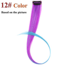Load image into Gallery viewer, AliLeader Made 57 Colors 50CM Single Clip In One Piece Hair Extensions Synthetic Long Straight Ombre Grey Red Rainbow Hair Piece