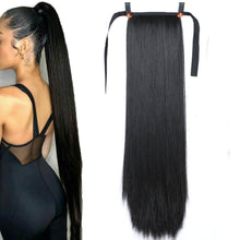 Load image into Gallery viewer, JINKAILI  85cm 32" Super Long Straight Clip In Tail False Hair Ponytail Hairpiece With Hairpins Synthetic Pony Tail Extensions