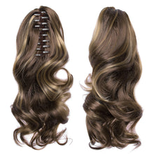 Load image into Gallery viewer, TOPREETY Heat Resistant Synthetic Hair 90gr 14" 35cm Wavy Claw Clip in/on Ponytail Hair Extensions CP-222