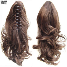 Load image into Gallery viewer, TOPREETY Heat Resistant Synthetic Hair 90gr 14" 35cm Wavy Claw Clip in/on Ponytail Hair Extensions CP-222