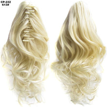 Load image into Gallery viewer, TOPREETY Heat Resistant Synthetic Hair 90gr 14" 35cm Wavy Claw Clip in/on Ponytail Hair Extensions CP-222